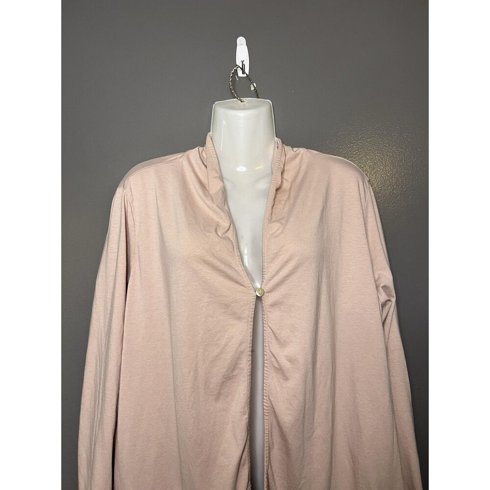 LOGO Lavish Blouse Womens XL Pink Embroidered Lace Hem Long Sleeve Tunic Top